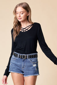 Criss Cross Knit Top