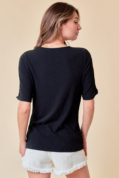 Knit Top with Sleeve Detail