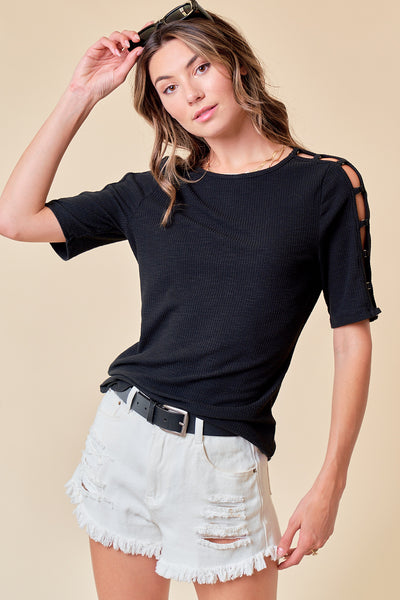 Knit Top with Sleeve Detail